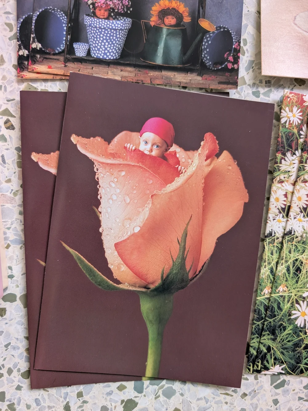Vintage The Anne Geddes Collection Floral Baby Greeting Cards